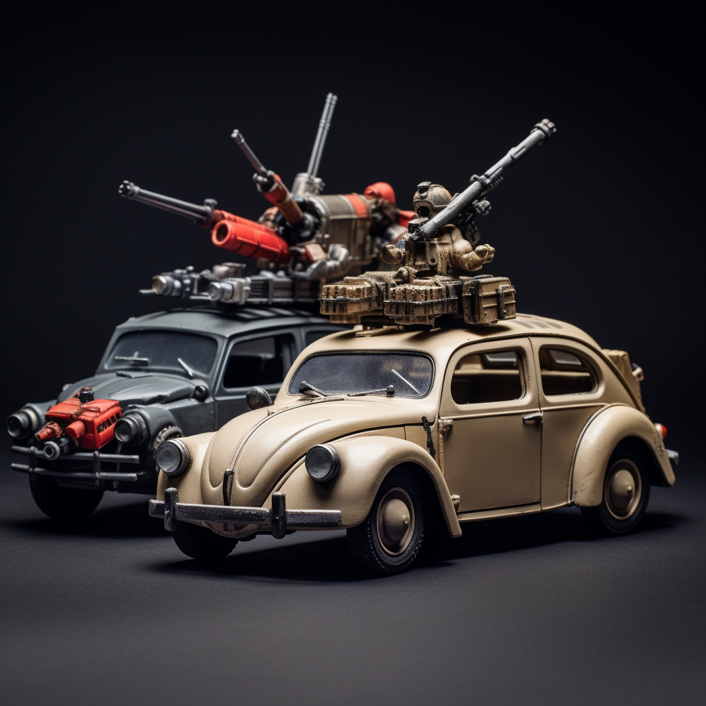 Toy cars with weapons for action-packed fun