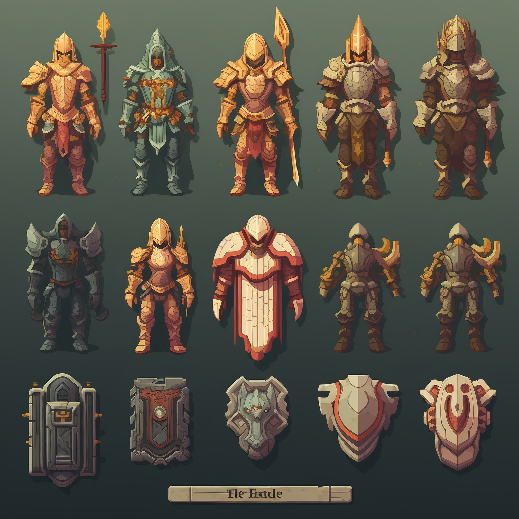 Armor character pixel art design