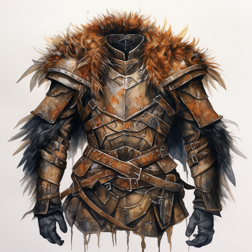 Armor jacket made of hide and fur