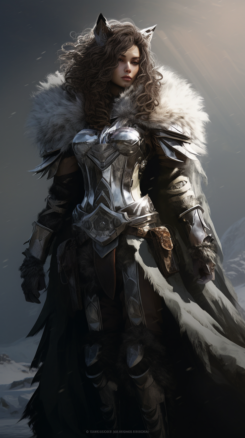 Knight in Armor with Fur and Leather Cape