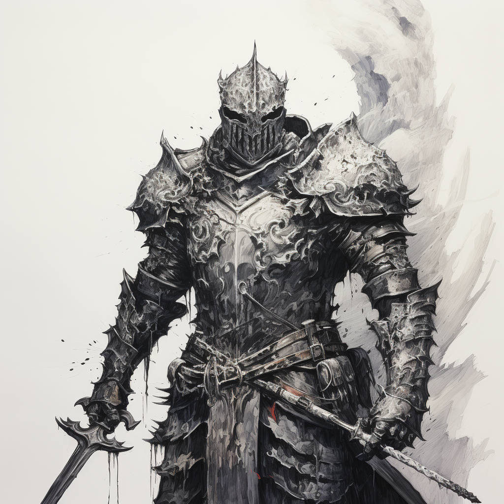 Armored knight with staff