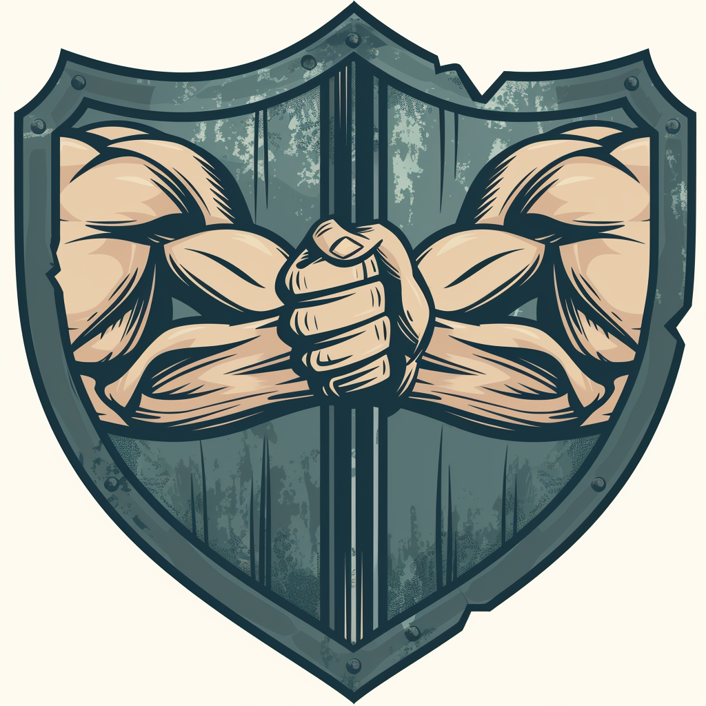 Strong arms armwrestling logo design