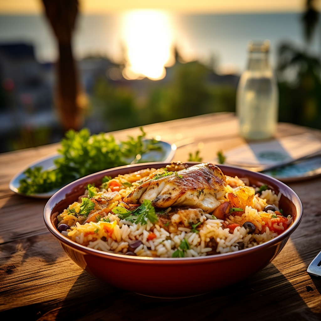 Monkfish Rice Casserole Close-Up