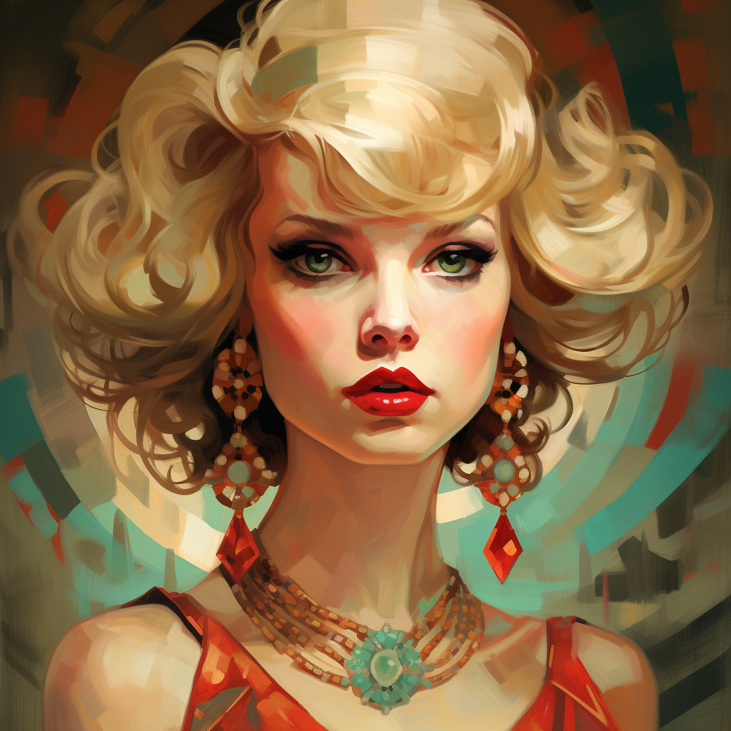 Vintage Taylor Swift in Art Deco Style