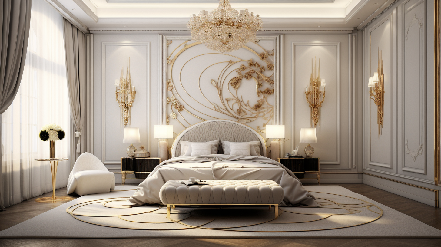 Art Deco style bedroom interior