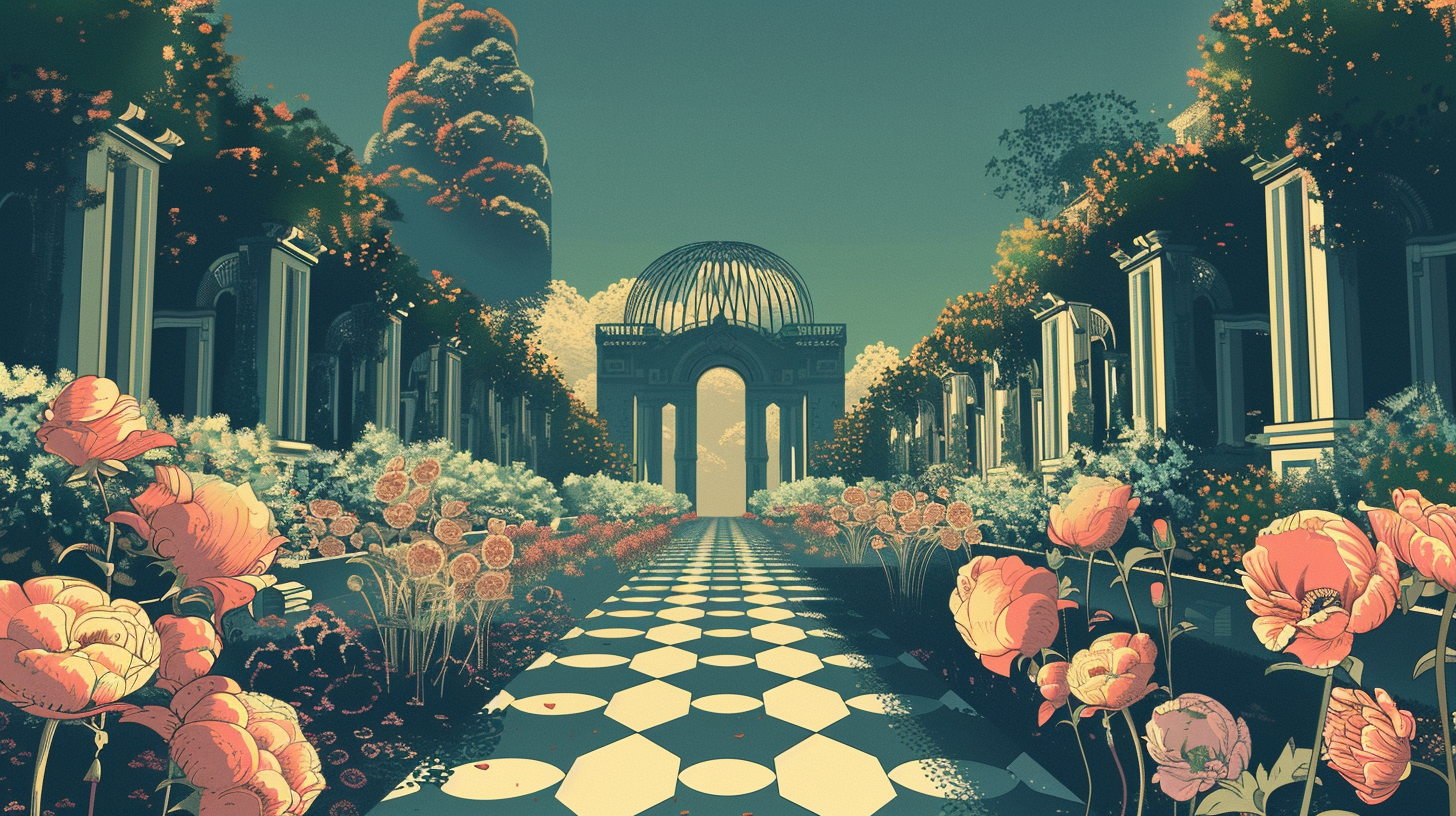 Art Deco Flower Garden Symmetry