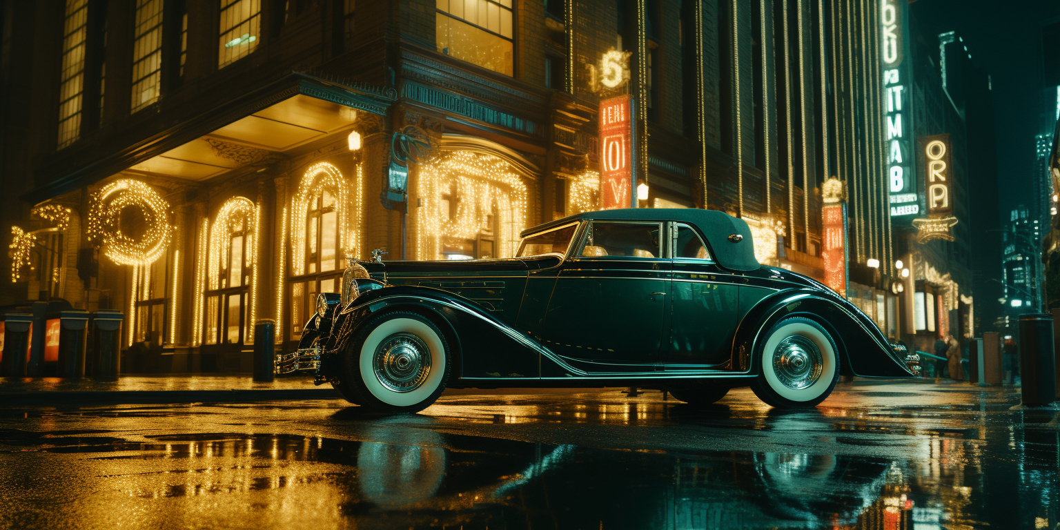 Art Deco Gotham City Streets Night Retro-Futurism