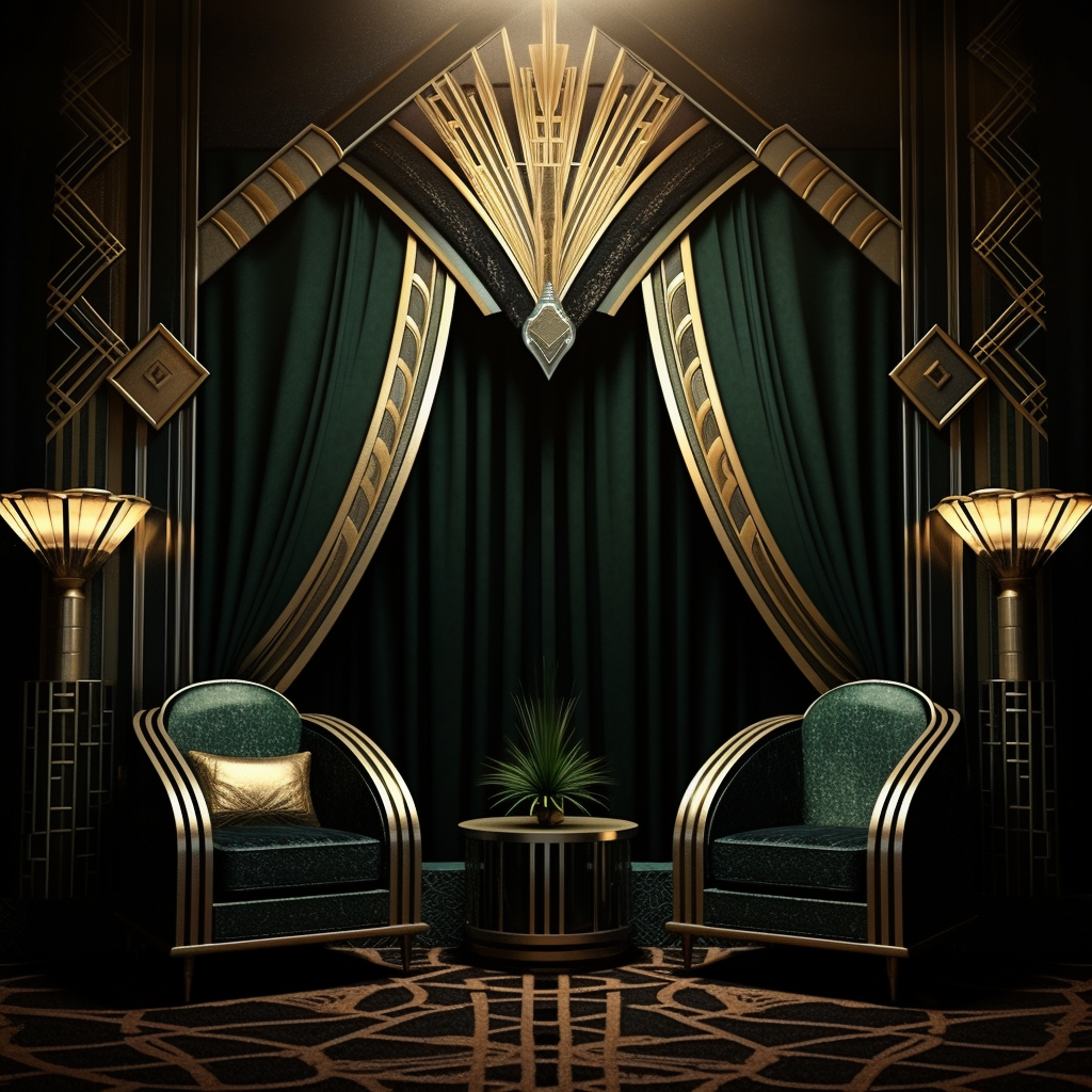 Art Deco Hollywood Drapes Wallpaper