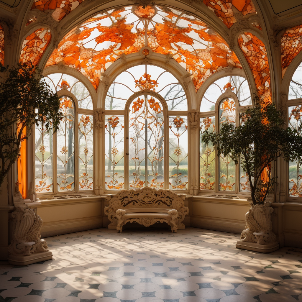 Art Nouveau Orangery with Pomerangate and Orange Details