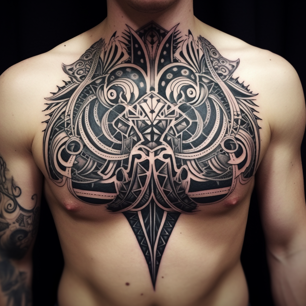 Symmetrical tribal tattoo design