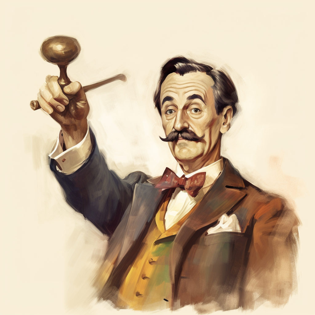 Art Auctioneer London Gavel Mustache