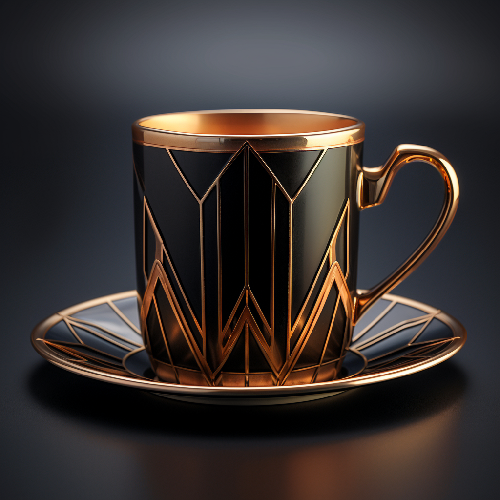 Stylish art deco coffee cup