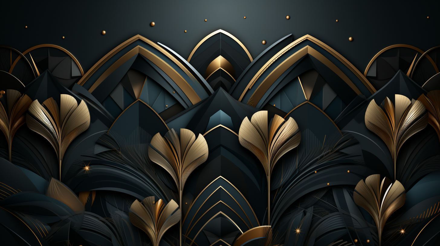 Art Deco Pattern on Black Background