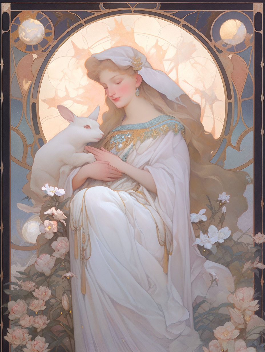 Gorgeous Queen with White Rabbit