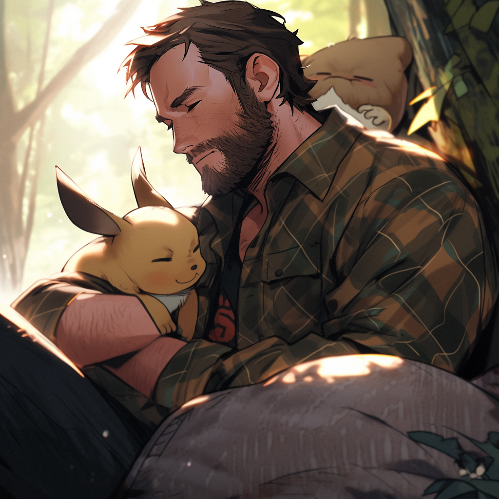 Arthur Morgan taking care of Pikachu