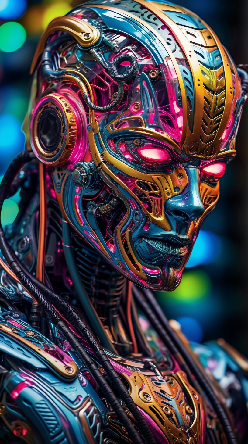 Vivid colors of artificial intelligence robots