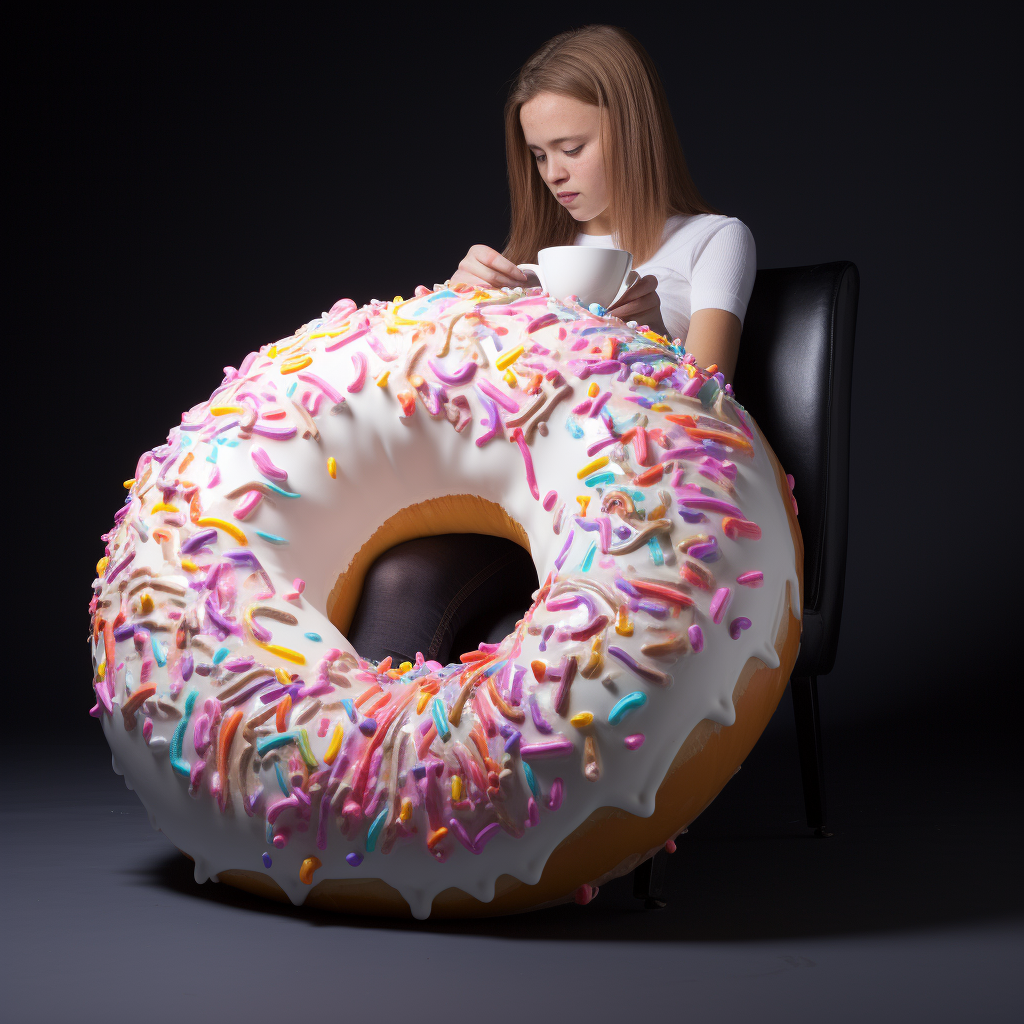 White cushion shaped like a doughnut