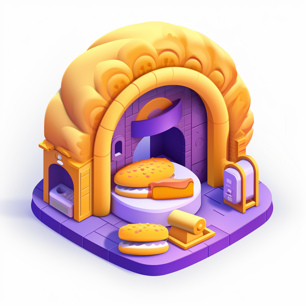 Illustrative 3D icon of an artisan baker