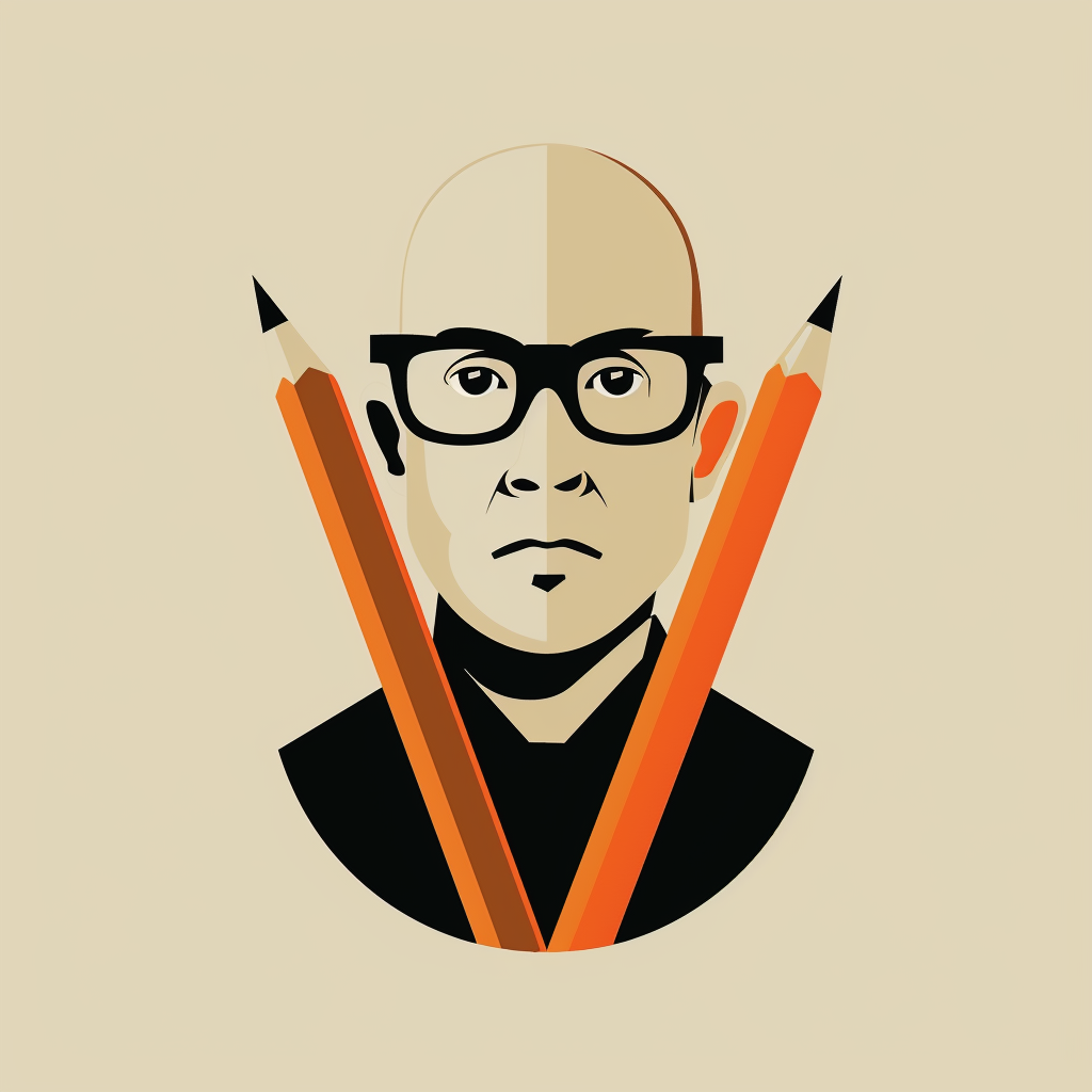 Minimal artist logo design eyeglasses