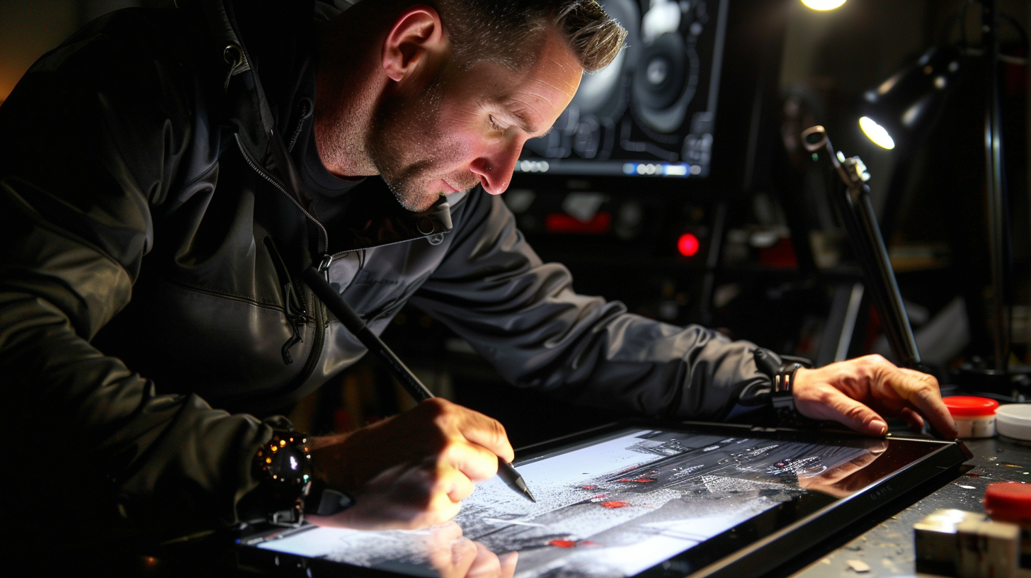 Artist on Big Screen Tablet