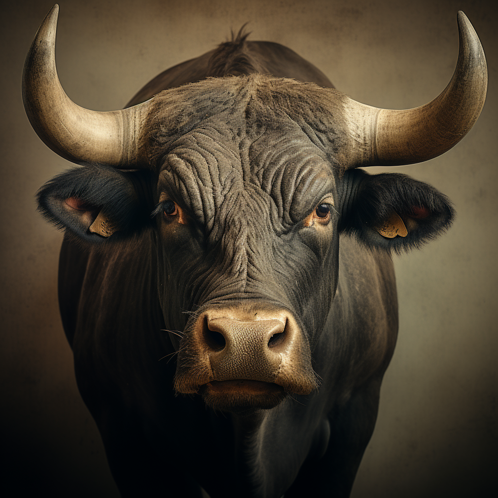 Detailed artistic bull portrait