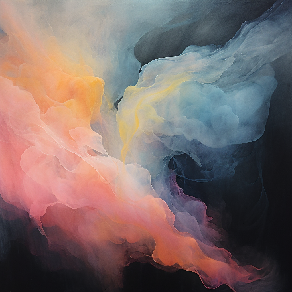 Abstract art in serene dark pastel colors