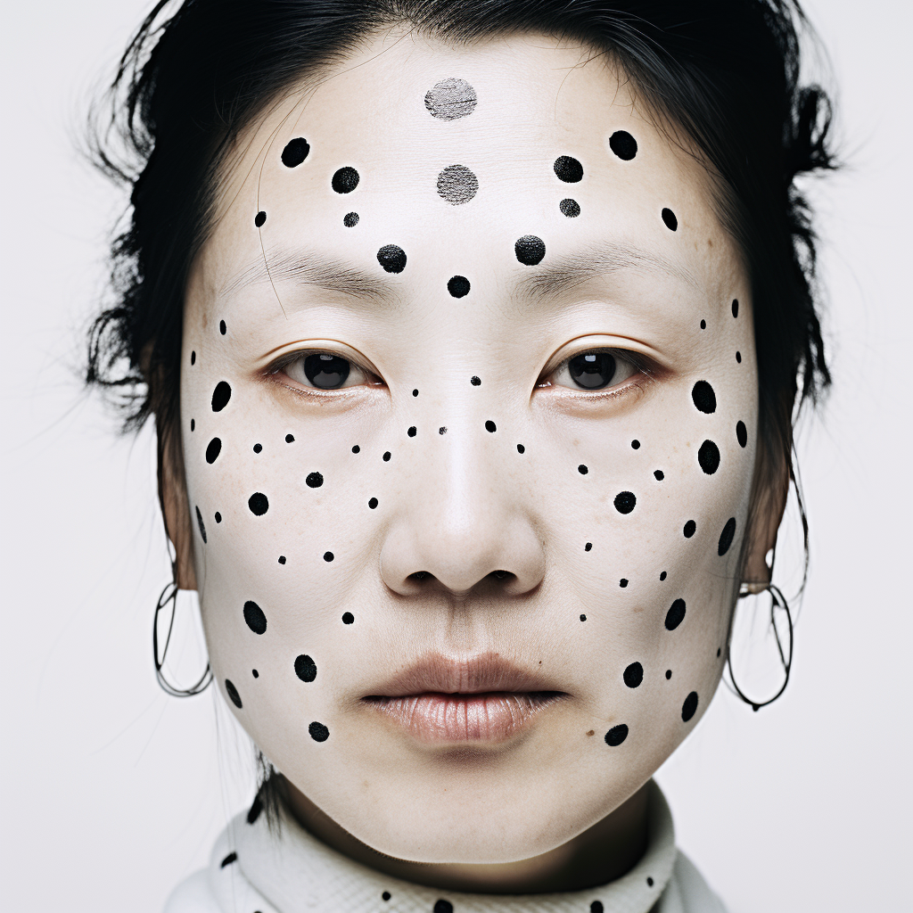 Asian Woman Liver Spots White Background