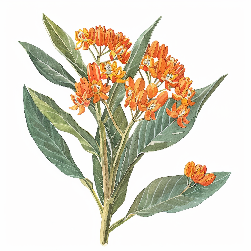 Asclepias Syriaca Watercolour Illustration Art