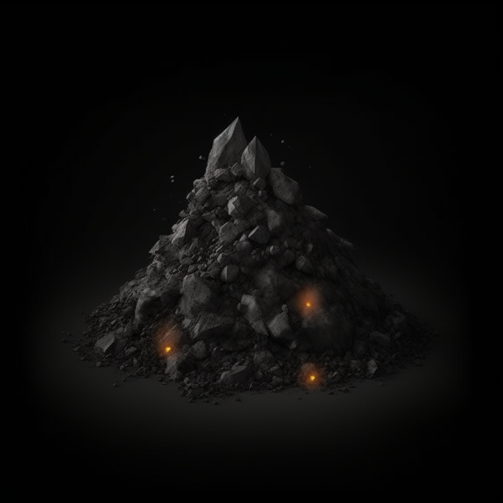 Realistic Ashes and Coal Game Asset Icon