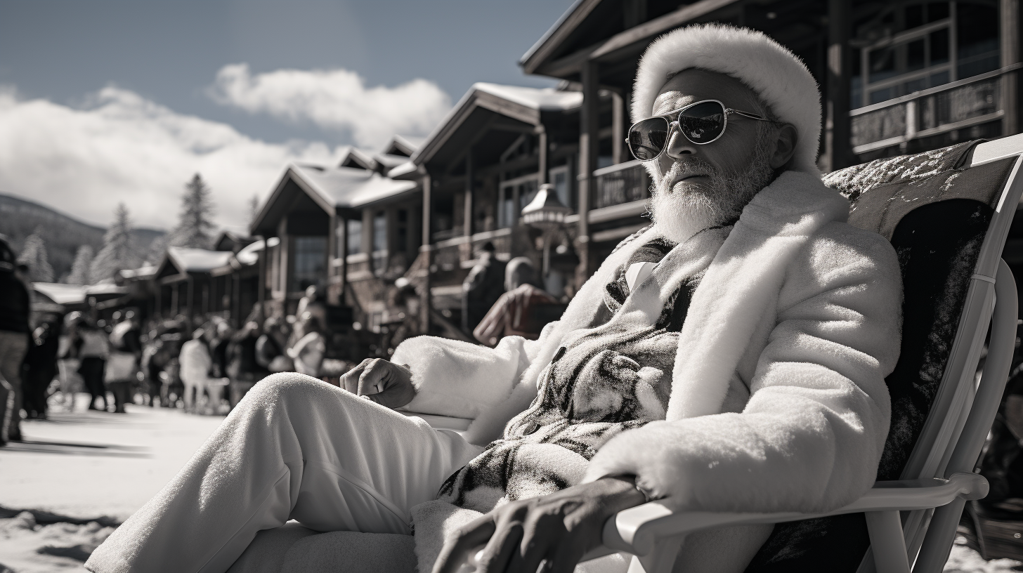 Snow-covered mountains in Asheville Christmas resort