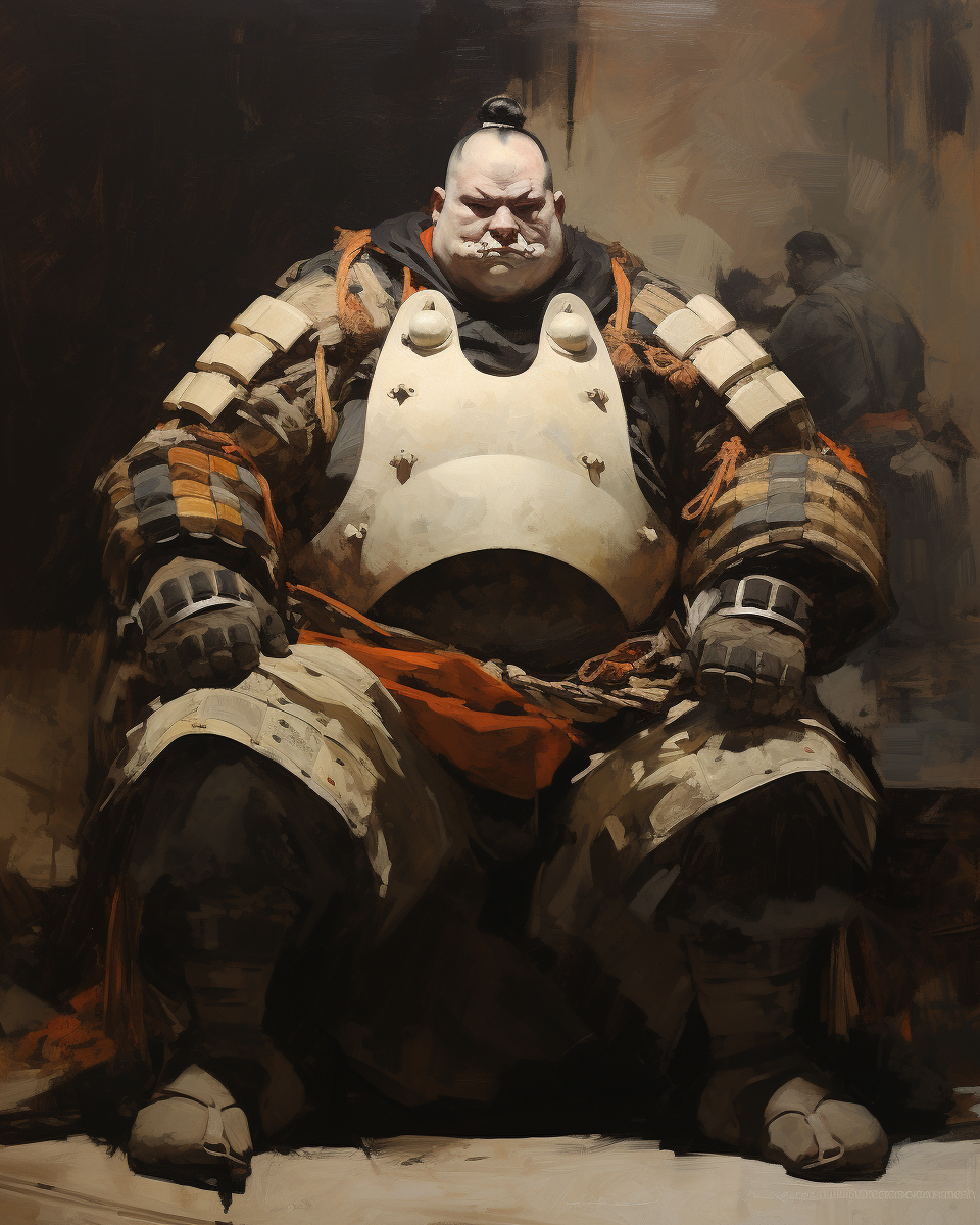 Traditional Japanese Sumo Wrestler Painting by Ashley Wood