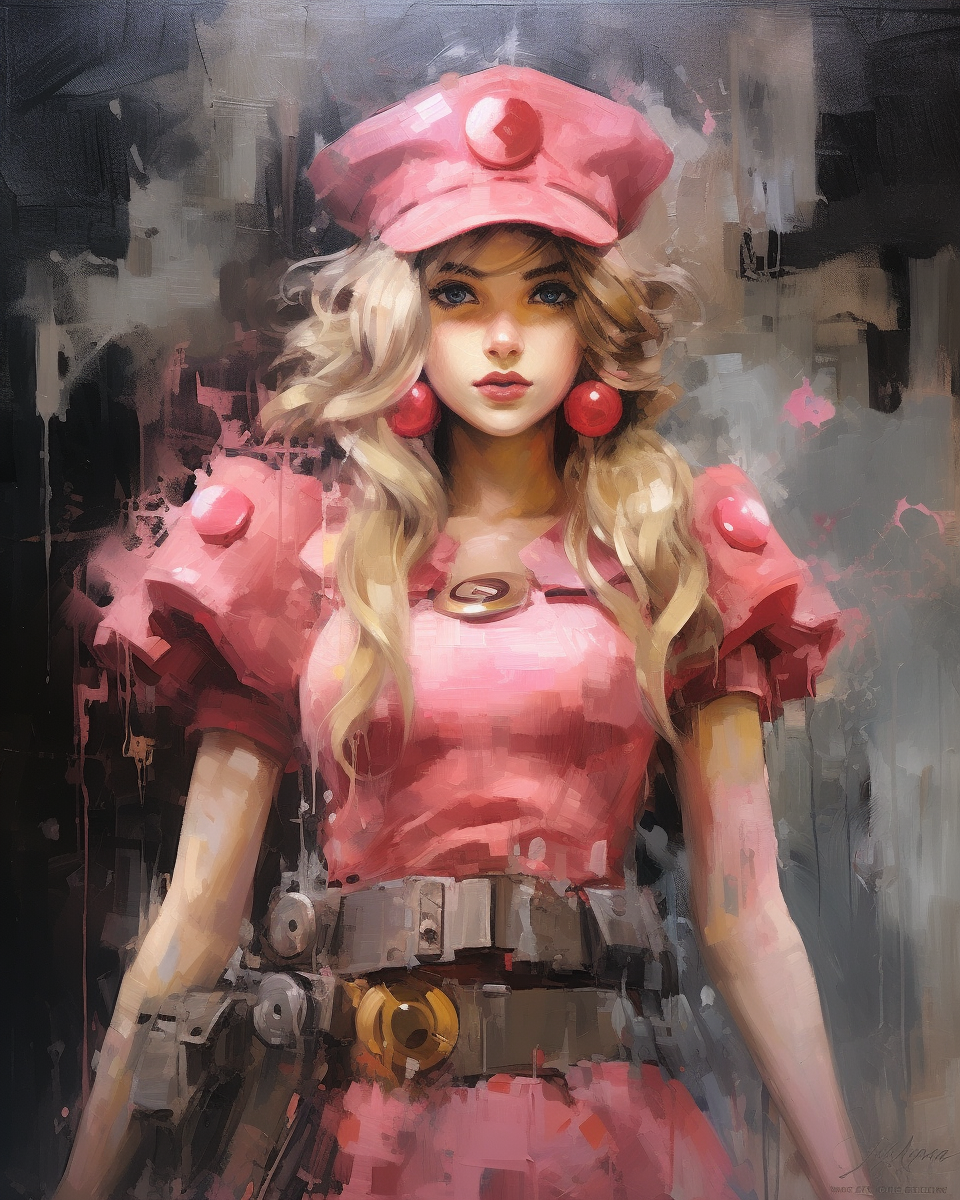 Princess Peach in Ashley Wood's Pink Painting