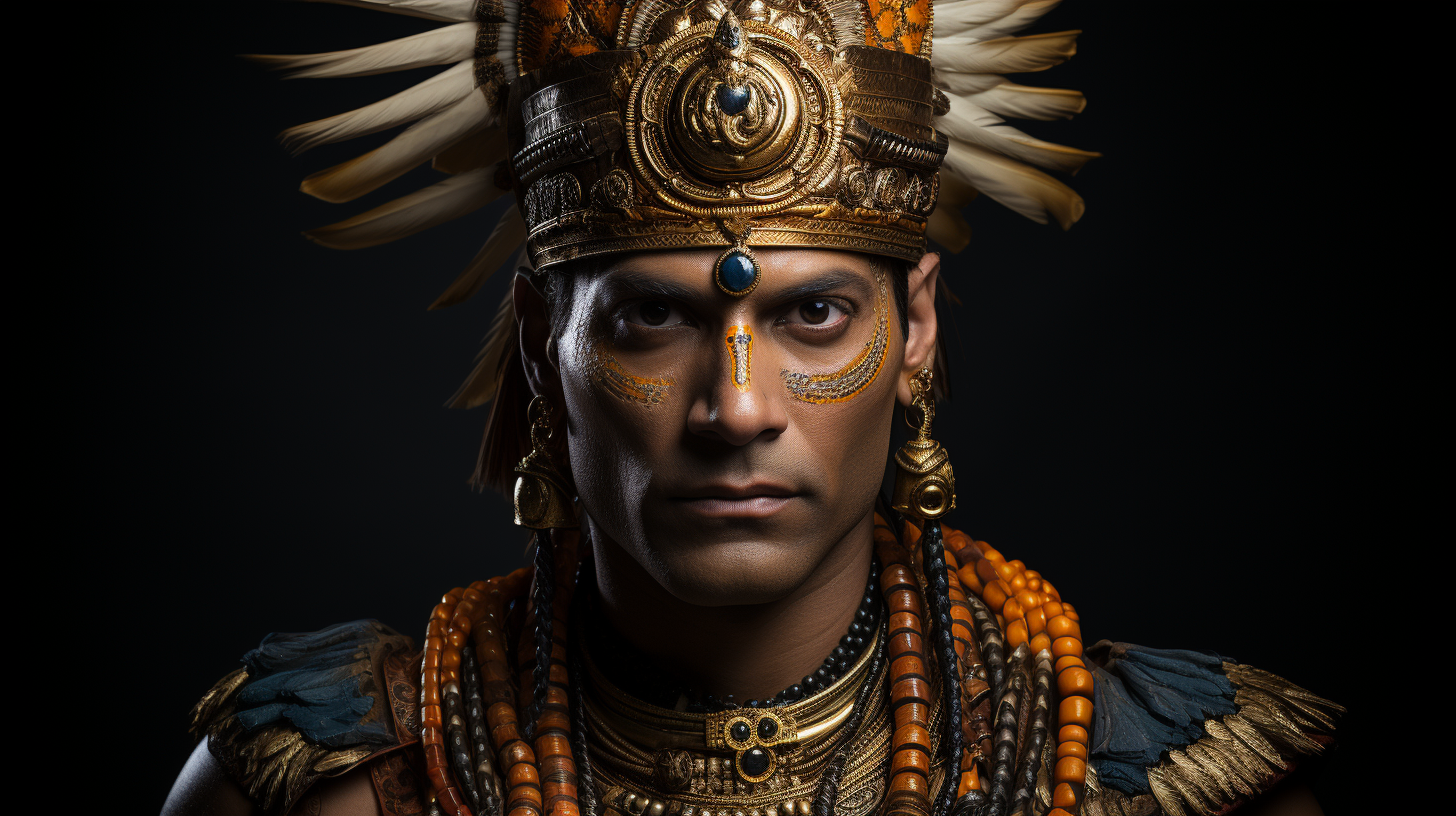 Close-up portrait of Ashoka the Great