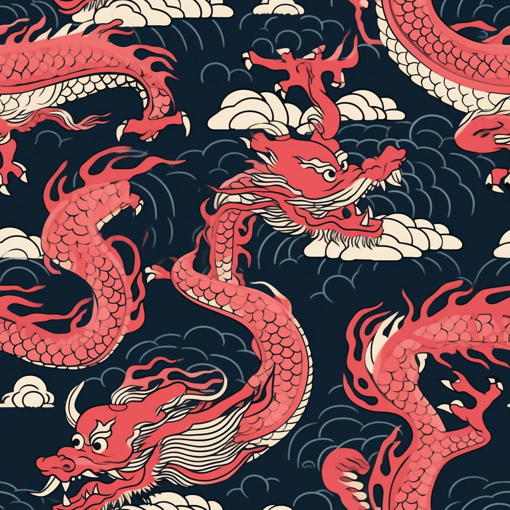 Asian Dragon Minimalist Illustration