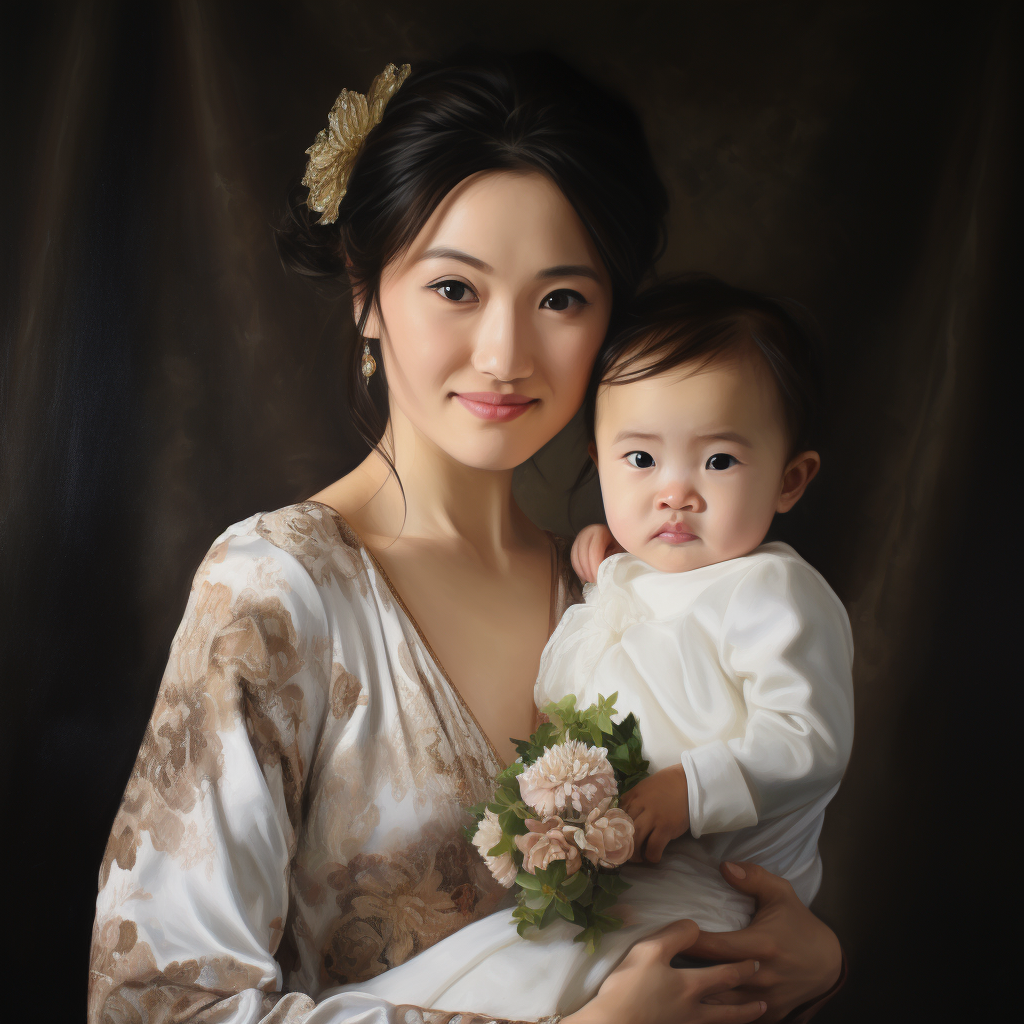 Asian girl wedding dress baby