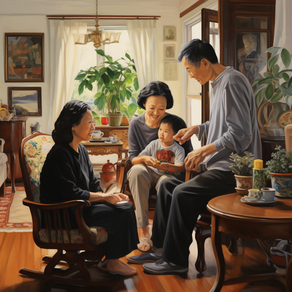 Realistic Scene in an Asian Household