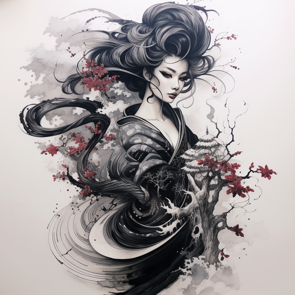 Asian ink art masterpiece