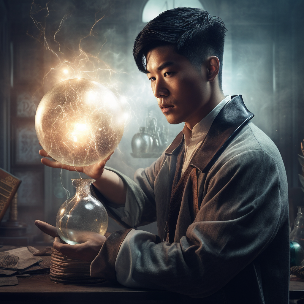 Asian kinetic alchemist manipulating energy