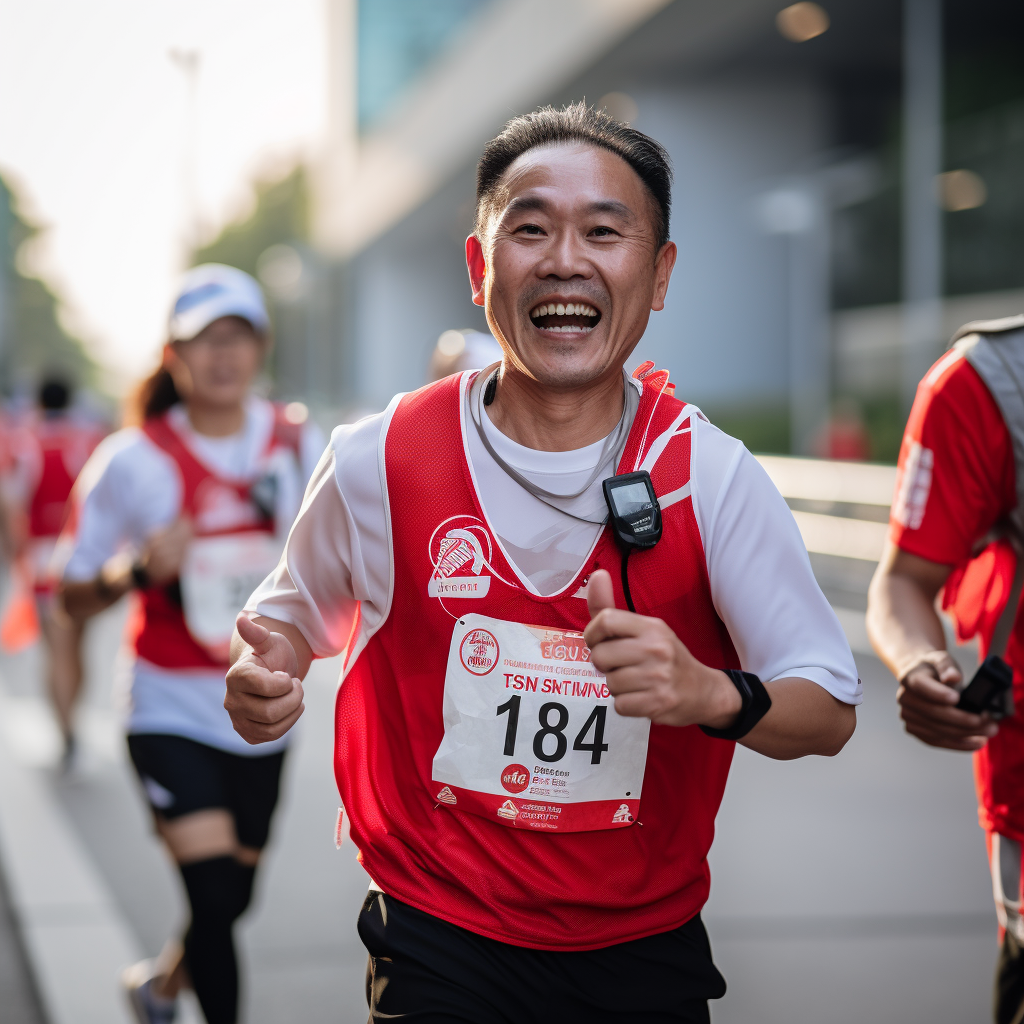 Marathon runner with pacemaker in Asia