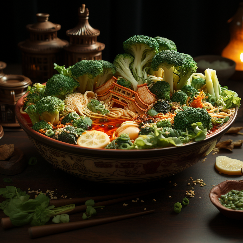 Tempting Asian Noodle Soup with Tofu and Vegetables