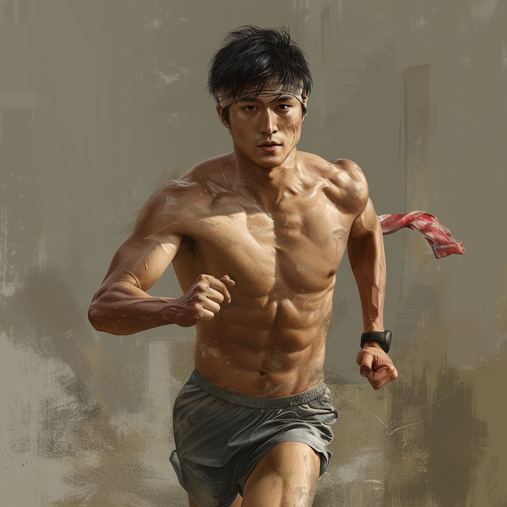 Runner Asian Photorealistic Image