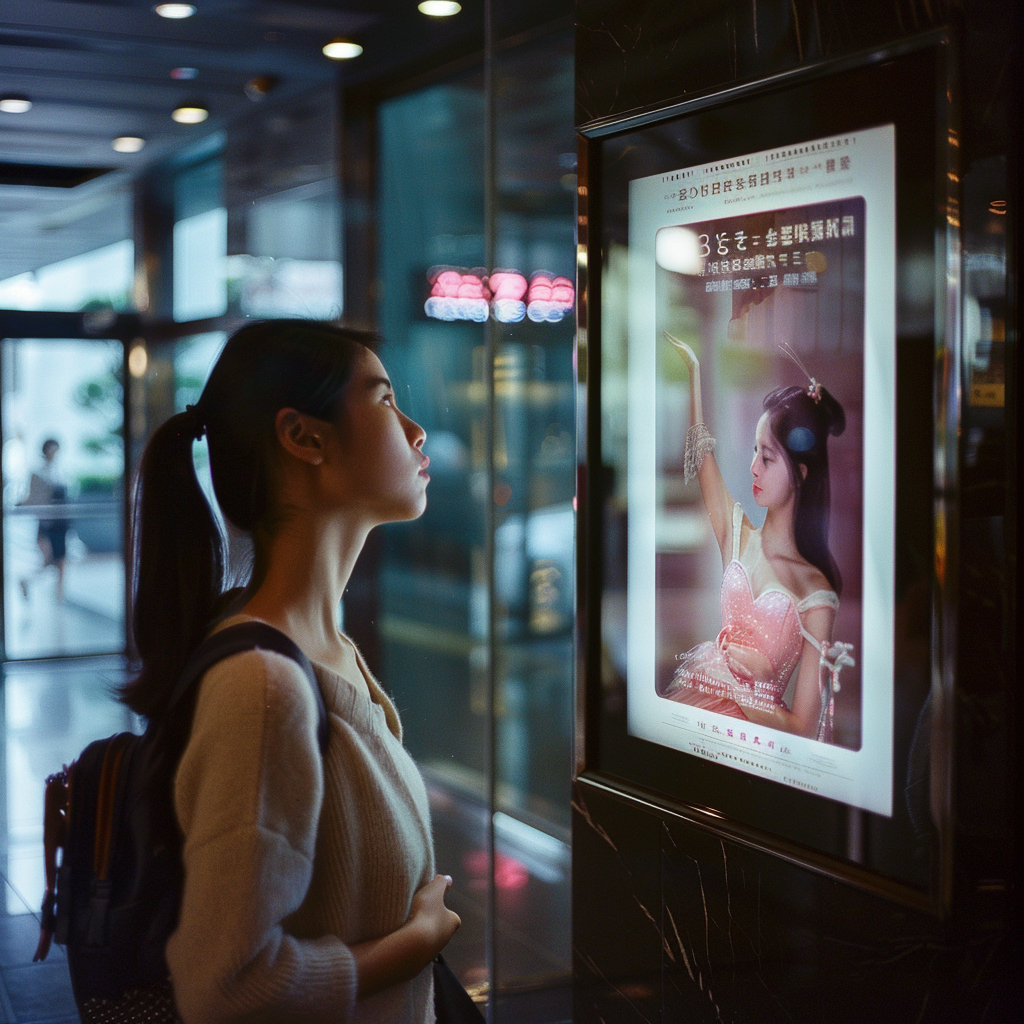 Asian woman ballet event poster