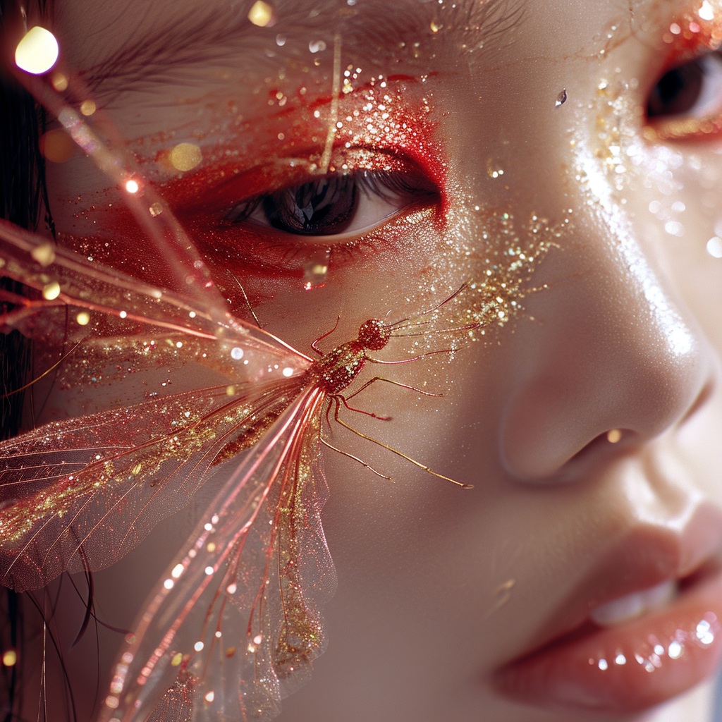 Asian Woman Fairy Closeup Skincare