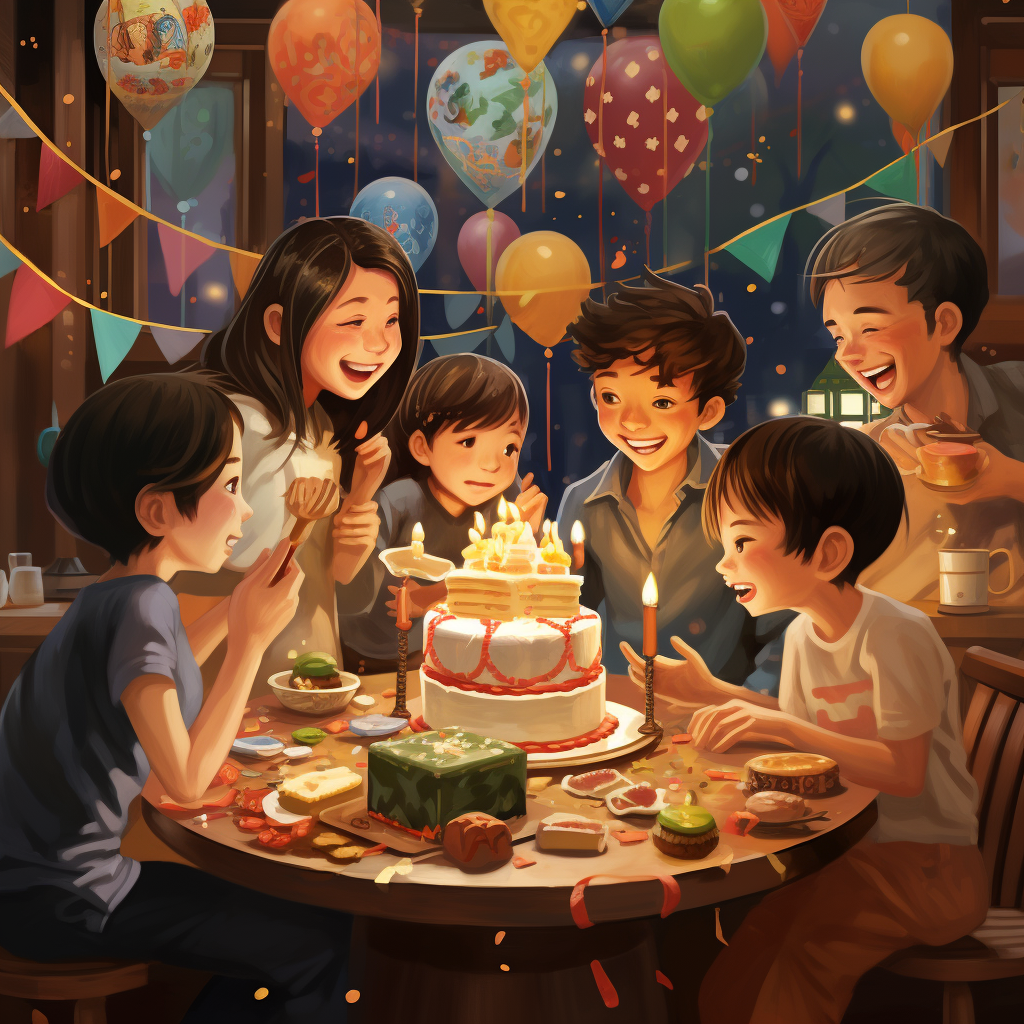 Realistic Asian birthday party decorations