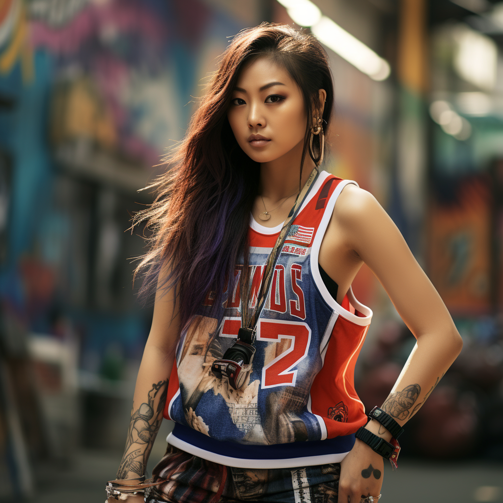 Stylish Asian Female NBA Player