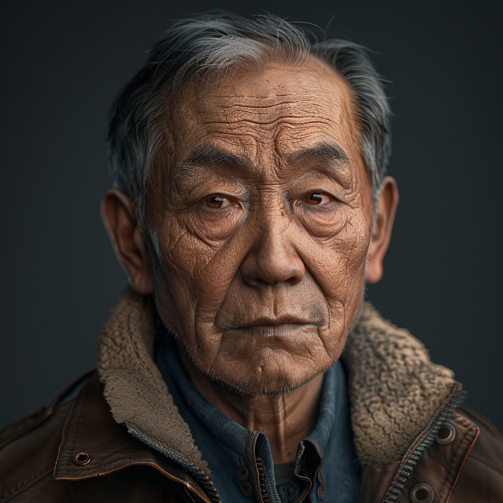 Asian man judging photorealistic image