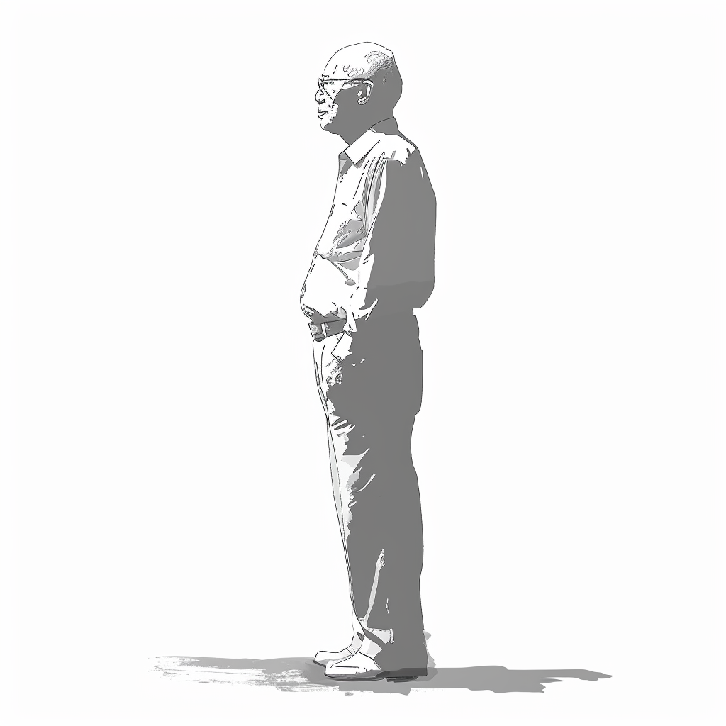 Asian man silhouette on white background