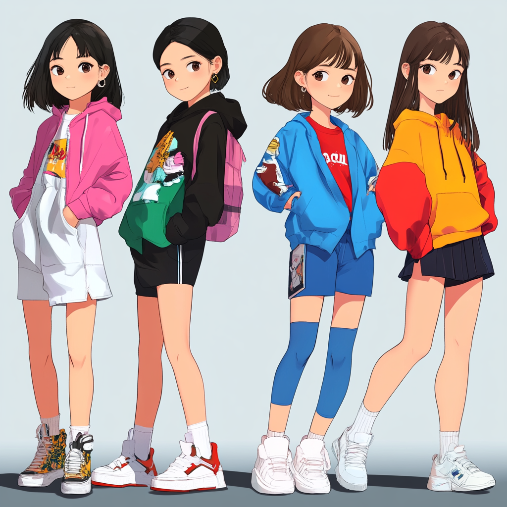 Asian girls streetwear fashion style