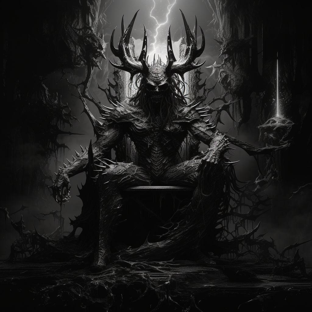 Monochrome black metal album cover image