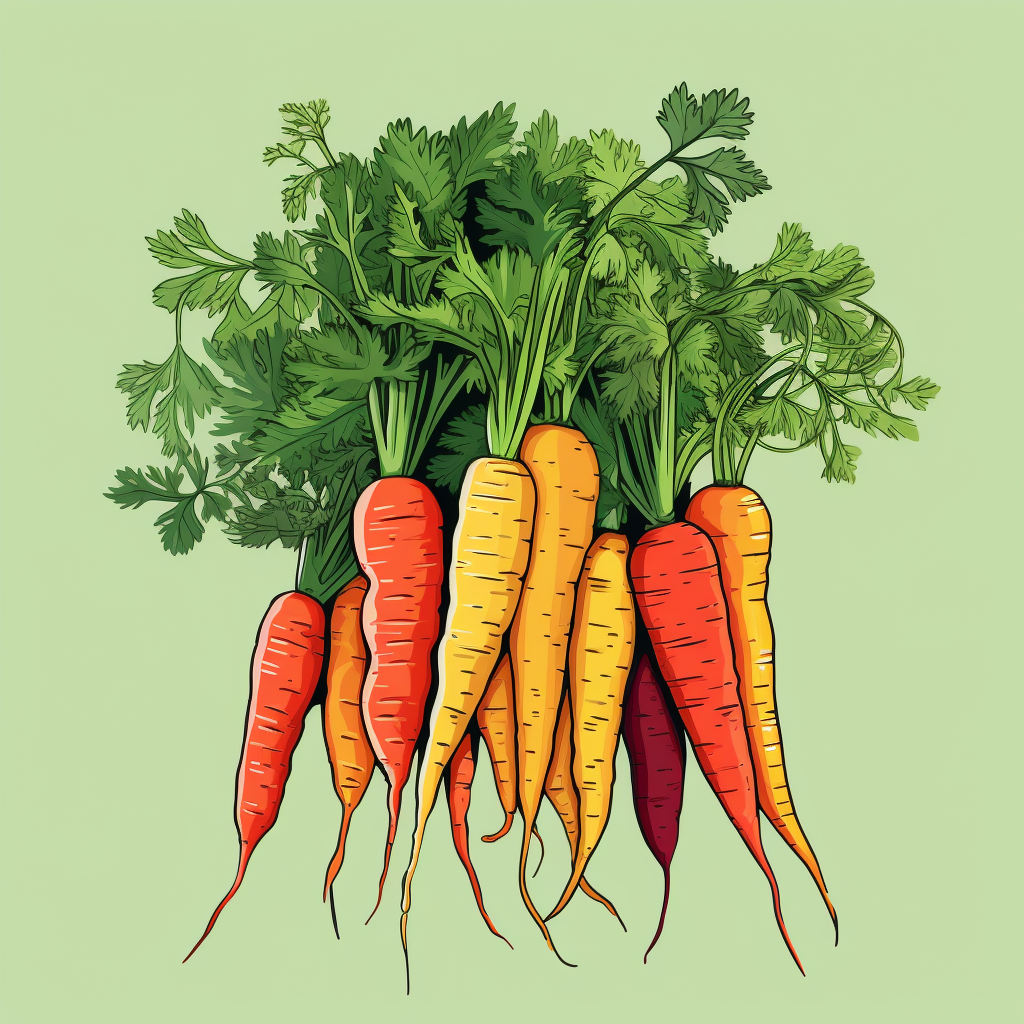 Colorful carrots in modern art style